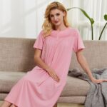 Keyocean Nightgowns for Women, Soft 100% Cotton Knit Nightgowns